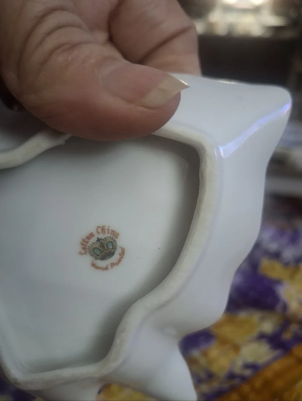 Lefton White Porcelain Floral Decorative Dish with Gold Trim